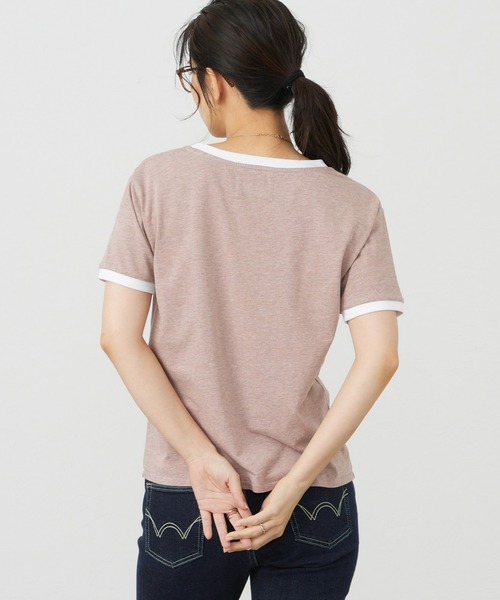 EDWIN(エドウィン)の「EDWIN LADIES リンガーTシャツ 【半袖】(Tシャツ/カットソー・レディース・ブラウン/ブルー/ホワイト・SMALL/MEDIUM)」の20枚目の写真