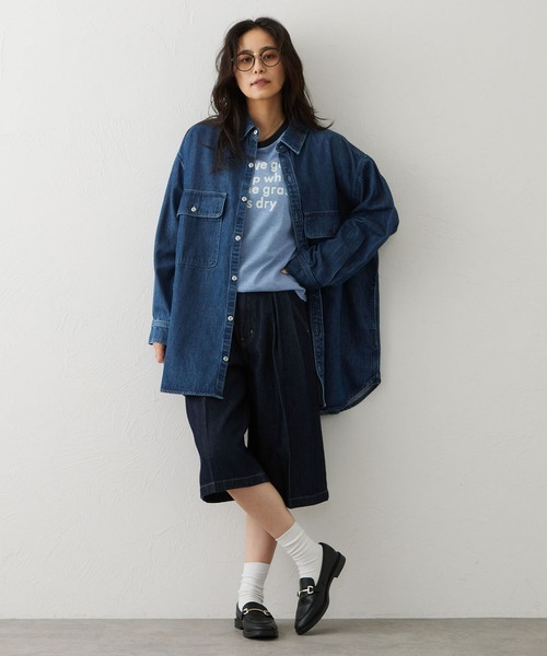 EDWIN(エドウィン)の「EDWIN LADIES リンガーTシャツ 【半袖】(Tシャツ/カットソー・レディース・ブラウン/ブルー/ホワイト・SMALL/MEDIUM)」の9枚目の写真