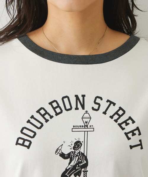 EDWIN(エドウィン)の「EDWIN LADIES リンガーTシャツ 【半袖】(Tシャツ/カットソー・レディース・ブラウン/ブルー/ホワイト・SMALL/MEDIUM)」の5枚目の写真