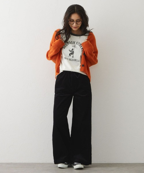 EDWIN(エドウィン)の「EDWIN LADIES リンガーTシャツ 【半袖】(Tシャツ/カットソー・レディース・ブラウン/ブルー/ホワイト・SMALL/MEDIUM)」の10枚目の写真