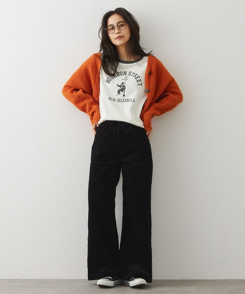 EDWIN(エドウィン)の「EDWIN LADIES リンガーTシャツ 【半袖】(Tシャツ/カットソー・レディース・ブラウン/ブルー/ホワイト・SMALL/MEDIUM)」の8枚目の写真