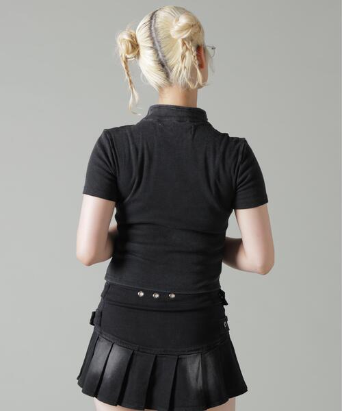 L.H.P(エルエイチピー)の「MAVYTH/メヴィス/HALF ZIP BELT TOPS(Tシャツ/カットソー・レディース・ベージュ/ブラック・F)」の4枚目の写真