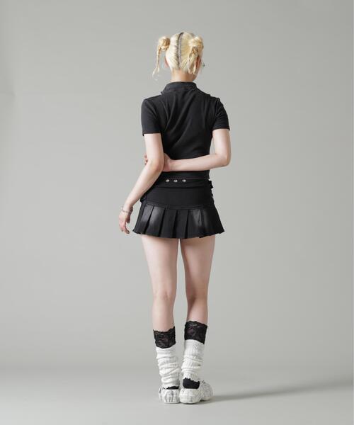 L.H.P(エルエイチピー)の「MAVYTH/メヴィス/HALF ZIP BELT TOPS(Tシャツ/カットソー・レディース・ベージュ/ブラック・F)」の6枚目の写真
