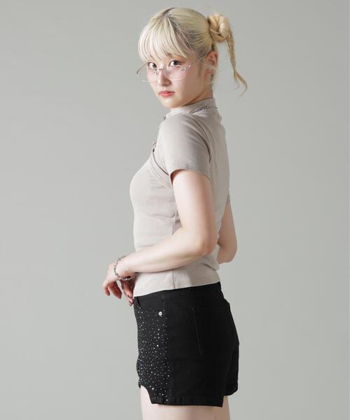 L.H.P(エルエイチピー)の「MAVYTH/メヴィス/HALF ZIP BELT TOPS(Tシャツ/カットソー・レディース・ベージュ/ブラック・F)」の8枚目の写真