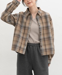 ショート丈チェックシャツ
