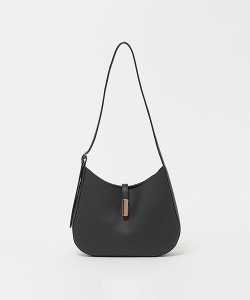 A DAY IN THE LIFE UNITED ARROWS(アデイインザライフユナイテッドアローズ)の「レザーライク ラウンドショルダーバッグ<A DAY IN THE LIFE>(ショルダーバッグ・レディース・ダークブラウン/ナチュラル/ブラック・FREE)」の2枚目の写真