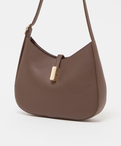 A DAY IN THE LIFE UNITED ARROWS(アデイインザライフユナイテッドアローズ)の「レザーライク ラウンドショルダーバッグ<A DAY IN THE LIFE>(ショルダーバッグ・レディース・ダークブラウン/ナチュラル/ブラック・FREE)」の7枚目の写真