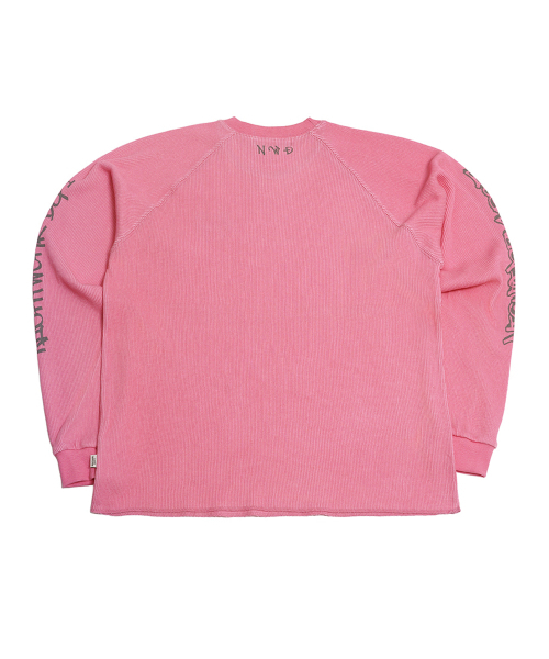 NIGHTWORKDEPT(ナイトワークデプト)の「Waffle Loose Fit Long Sleeve T-shirt_Pink(Tシャツ/カットソー・レディース・その他・ONE)」の2枚目の写真