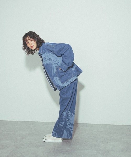 niko and...(ニコアンド)の「モチーフデニムパンツ by MAO KAWASAKI(デニムパンツ・レディース・ライトブルー/ブルー・MEDIUM/LARGE)」の22枚目の写真
