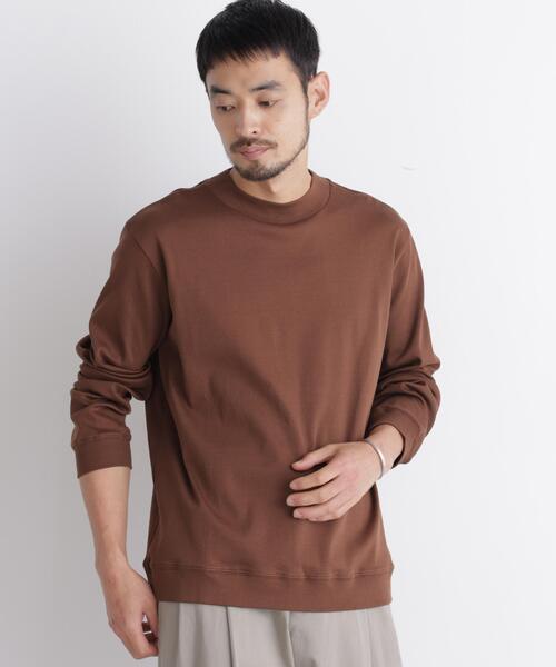 NANO universe(ナノユニバース)の「「FORMAL JERSEY」モックネックカットソー長袖(Tシャツ/カットソー・メンズ・ホワイト/ブラック/ブラウン・L/M/S)」の3枚目の写真