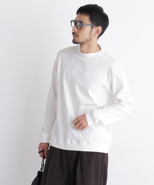 NANO universe(ナノユニバース)の「「FORMAL JERSEY」モックネックカットソー長袖(Tシャツ/カットソー・メンズ・ホワイト/ブラック/ブラウン・L/M/S)」の2枚目の写真