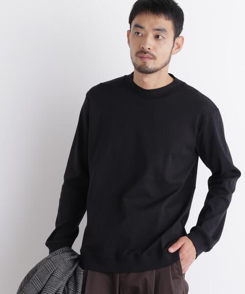 NANO universe(ナノユニバース)の「「FORMAL JERSEY」モックネックカットソー長袖(Tシャツ/カットソー・メンズ・ホワイト/ブラック/ブラウン・L/M/S)」の4枚目の写真