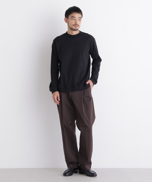 NANO universe(ナノユニバース)の「「FORMAL JERSEY」モックネックカットソー長袖(Tシャツ/カットソー・メンズ・ホワイト/ブラック/ブラウン・L/M/S)」の14枚目の写真