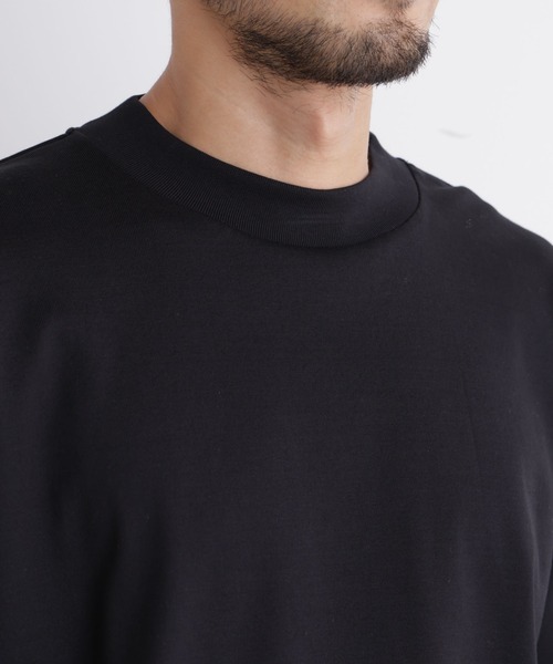 NANO universe(ナノユニバース)の「「FORMAL JERSEY」モックネックカットソー長袖(Tシャツ/カットソー・メンズ・ホワイト/ブラック/ブラウン・L/M/S)」の8枚目の写真