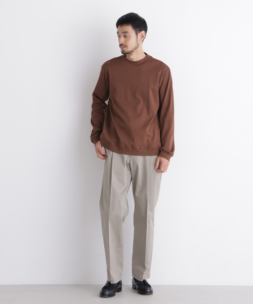 NANO universe(ナノユニバース)の「「FORMAL JERSEY」モックネックカットソー長袖(Tシャツ/カットソー・メンズ・ホワイト/ブラック/ブラウン・L/M/S)」の22枚目の写真