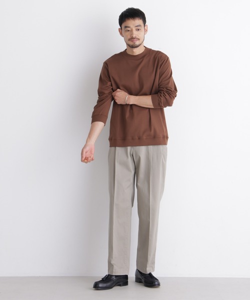 NANO universe(ナノユニバース)の「「FORMAL JERSEY」モックネックカットソー長袖(Tシャツ/カットソー・メンズ・ホワイト/ブラック/ブラウン・L/M/S)」の20枚目の写真