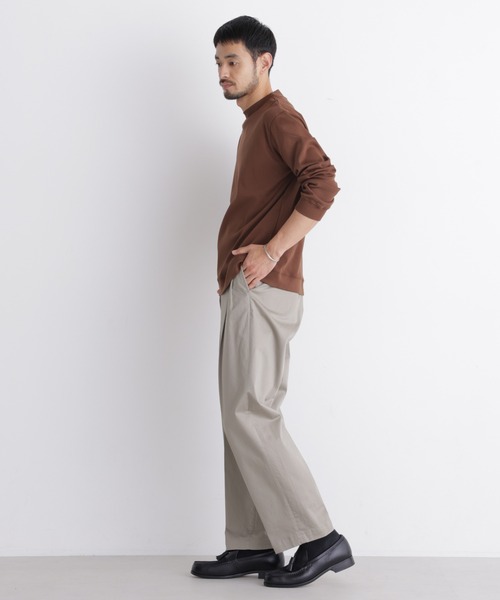 NANO universe(ナノユニバース)の「「FORMAL JERSEY」モックネックカットソー長袖(Tシャツ/カットソー・メンズ・ホワイト/ブラック/ブラウン・L/M/S)」の19枚目の写真
