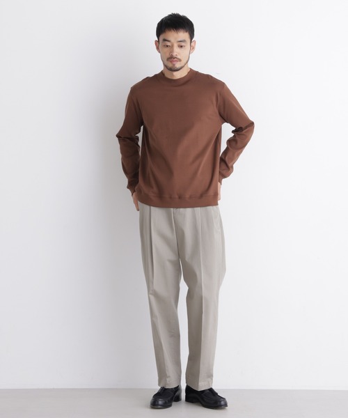 NANO universe(ナノユニバース)の「「FORMAL JERSEY」モックネックカットソー長袖(Tシャツ/カットソー・メンズ・ホワイト/ブラック/ブラウン・L/M/S)」の21枚目の写真