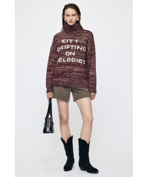 MOUSSY（マウジー）の「【26年AW新作】LETTERED セーター（ニット/セーター・レディース・ネイビー/ライトベージュ/ボルドー/杢グレー・FREE）」の6枚目の写真