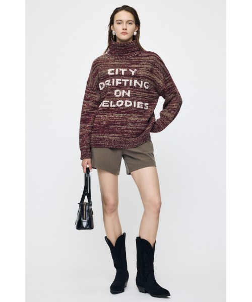 MOUSSY（マウジー）の「【26年AW新作】LETTERED セーター（ニット/セーター・レディース・ネイビー/ライトベージュ/ボルドー/杢グレー・FREE）」の7枚目の写真