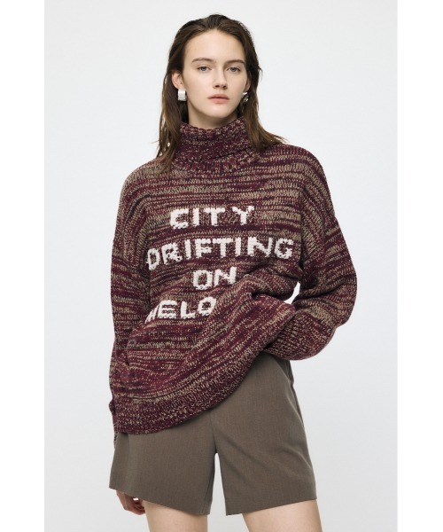 MOUSSY（マウジー）の「【26年AW新作】LETTERED セーター（ニット/セーター・レディース・ネイビー/ライトベージュ/ボルドー/杢グレー・FREE）」の8枚目の写真