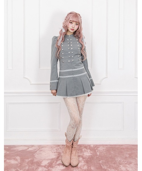 Fiorforte(フィオルフォルテ)の「napoleon jacket onepiece(ワンピース・レディース・グレー/ピンク・FREE)」の12枚目の写真