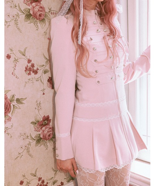 Fiorforte(フィオルフォルテ)の「napoleon jacket onepiece(ワンピース・レディース・グレー/ピンク・FREE)」の8枚目の写真