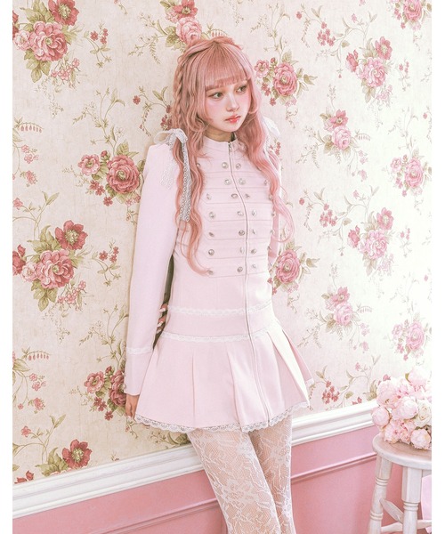 Fiorforte(フィオルフォルテ)の「napoleon jacket onepiece(ワンピース・レディース・グレー/ピンク・FREE)」の4枚目の写真