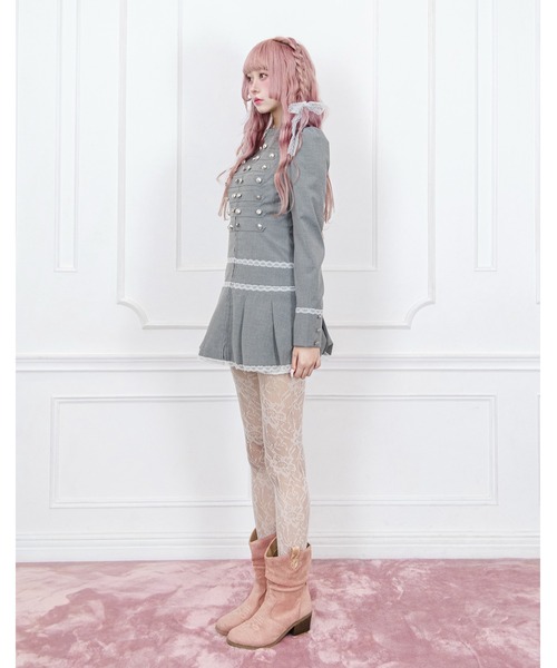 Fiorforte(フィオルフォルテ)の「napoleon jacket onepiece(ワンピース・レディース・グレー/ピンク・FREE)」の13枚目の写真
