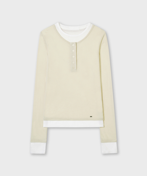 PLAC WOMEN(プレイス・ウィメン)の「レイヤードヘンリーロングスリーブイエロー(Tシャツ/カットソー・レディース・イエロー・O/S)」の6枚目の写真