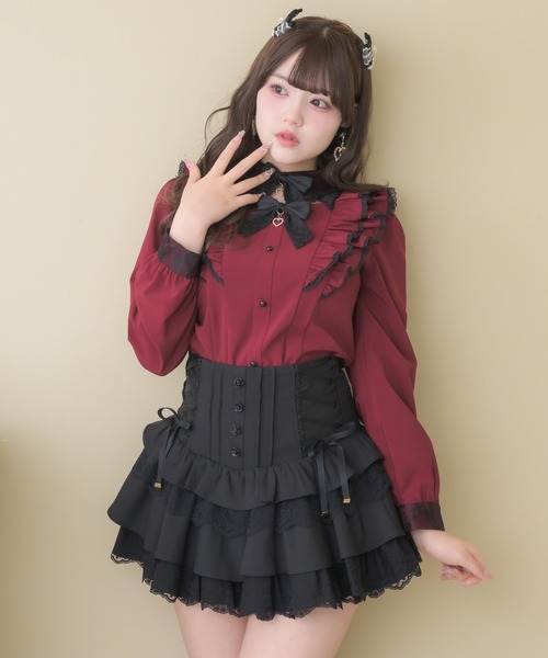 ROJITA(ロジータ)の「ダブルリボン配色ブラウス(シャツ/ブラウス・レディース・ピンク/ボルドー/ホワイト・FREE)」の18枚目の写真