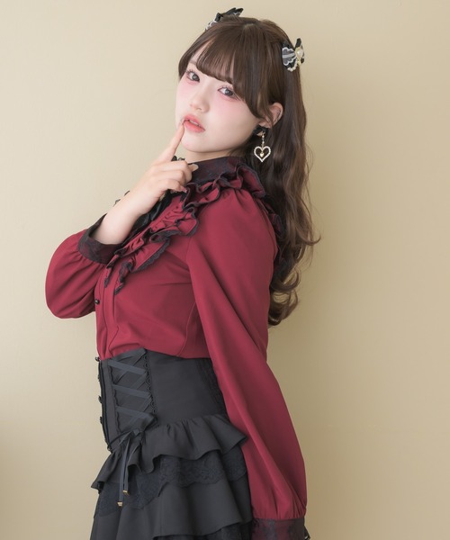 ROJITA(ロジータ)の「ダブルリボン配色ブラウス(シャツ/ブラウス・レディース・ピンク/ボルドー/ホワイト・FREE)」の19枚目の写真