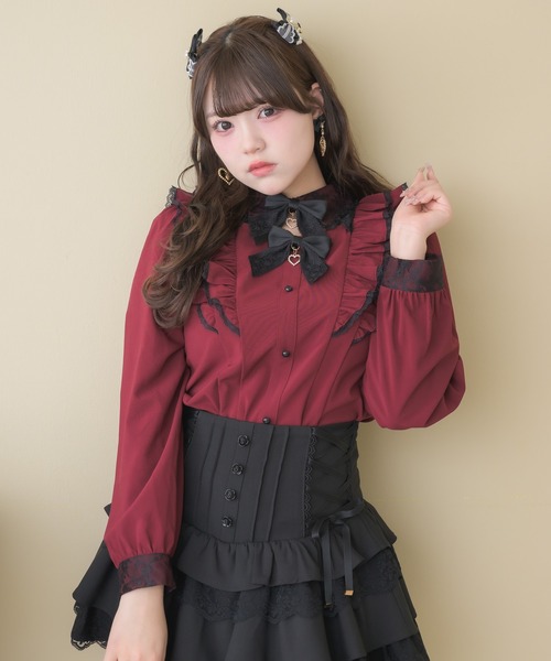 ROJITA(ロジータ)の「ダブルリボン配色ブラウス(シャツ/ブラウス・レディース・ピンク/ボルドー/ホワイト・FREE)」の16枚目の写真