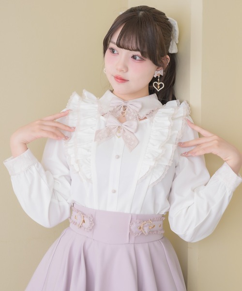 ROJITA(ロジータ)の「ダブルリボン配色ブラウス(シャツ/ブラウス・レディース・ピンク/ボルドー/ホワイト・FREE)」の22枚目の写真