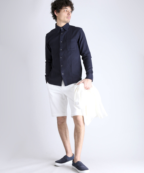 Denime（ドゥニーム）の「ワッフルレギュラーシャツ（シャツ/ブラウス・メンズ・ホワイト/アイボリー/ネイビー・LARGE/MEDIUM/X-LARGE）」の17枚目の写真