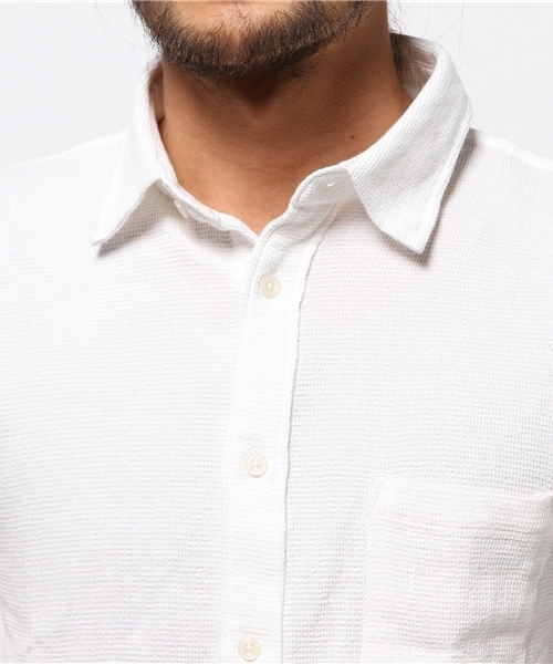 Denime（ドゥニーム）の「ワッフルレギュラーシャツ（シャツ/ブラウス・メンズ・ホワイト/アイボリー/ネイビー・LARGE/MEDIUM/X-LARGE）」の6枚目の写真