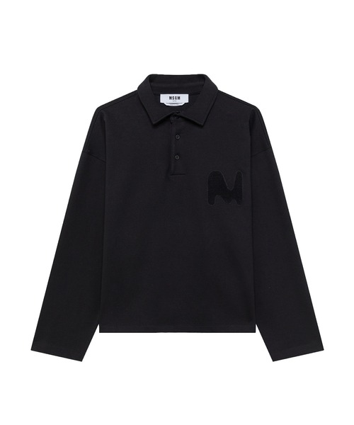 MSGM(エムエスジーエム)の「TheMwave ロゴパッチ ポロシャツ(ポロシャツ・メンズ・ブラック・M)」の1枚目の写真