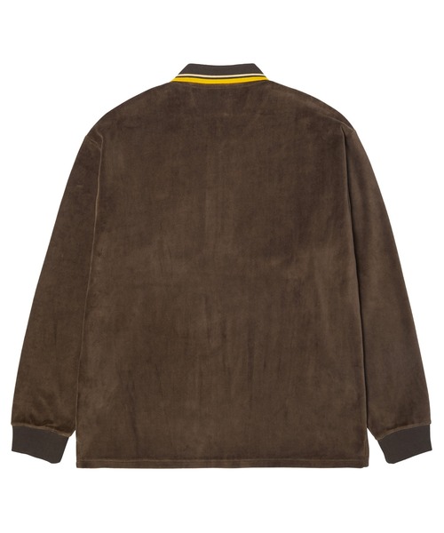 HUF（ハフ）の「PARKER VELOUR LS POLO（ポロシャツ・メンズ・ブラウン/ブラック・M/S/L/XL）」の4枚目の写真