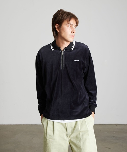 HUF（ハフ）の「PARKER VELOUR LS POLO（ポロシャツ・メンズ・ブラウン/ブラック・M/S/L/XL）」の6枚目の写真