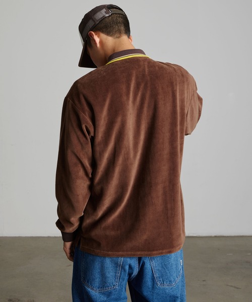 HUF（ハフ）の「PARKER VELOUR LS POLO（ポロシャツ・メンズ・ブラウン/ブラック・M/S/L/XL）」の13枚目の写真