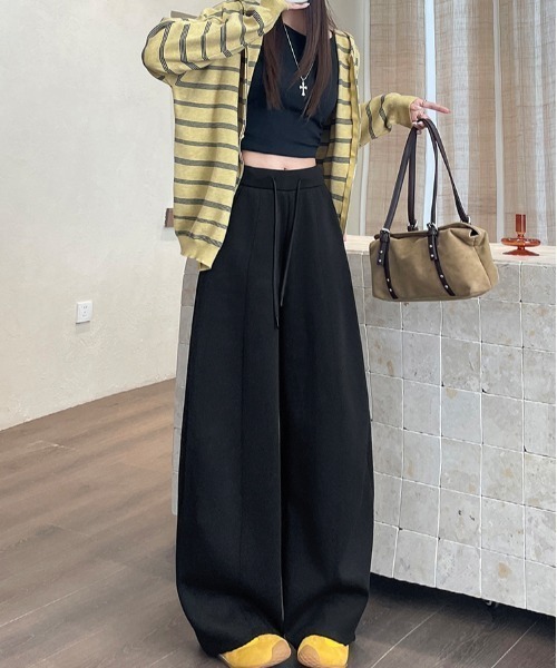 FLINEA（フリネア）の「ドローストリングリラックスワイドパンツ（その他パンツ・レディース・ネイビー/ブラック/ダークグレー/カーキ・FREE）」の10枚目の写真