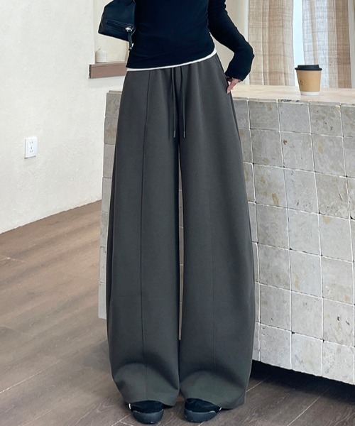 FLINEA（フリネア）の「ドローストリングリラックスワイドパンツ（その他パンツ・レディース・ネイビー/ブラック/ダークグレー/カーキ・FREE）」の19枚目の写真