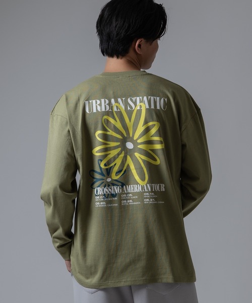 SIDEWAY STANCE(サイドウェイスタンス)の「【SIDEWAY STANCE】フラワープリント 長袖Tシャツ(Tシャツ/カットソー・メンズ・ブラック/ホワイト/カーキ・LARGE/MEDIUM/SMALL/X-LARGE)」の3枚目の写真
