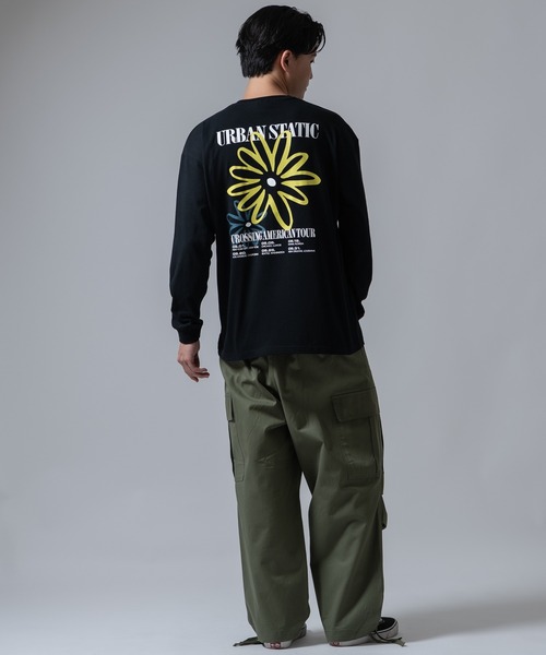 SIDEWAY STANCE(サイドウェイスタンス)の「【SIDEWAY STANCE】フラワープリント 長袖Tシャツ(Tシャツ/カットソー・メンズ・ブラック/ホワイト/カーキ・LARGE/MEDIUM/SMALL/X-LARGE)」の8枚目の写真