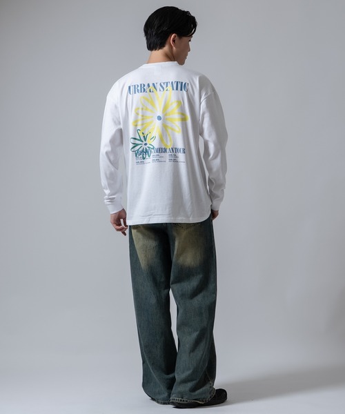SIDEWAY STANCE(サイドウェイスタンス)の「【SIDEWAY STANCE】フラワープリント 長袖Tシャツ(Tシャツ/カットソー・メンズ・ブラック/ホワイト/カーキ・LARGE/MEDIUM/SMALL/X-LARGE)」の4枚目の写真