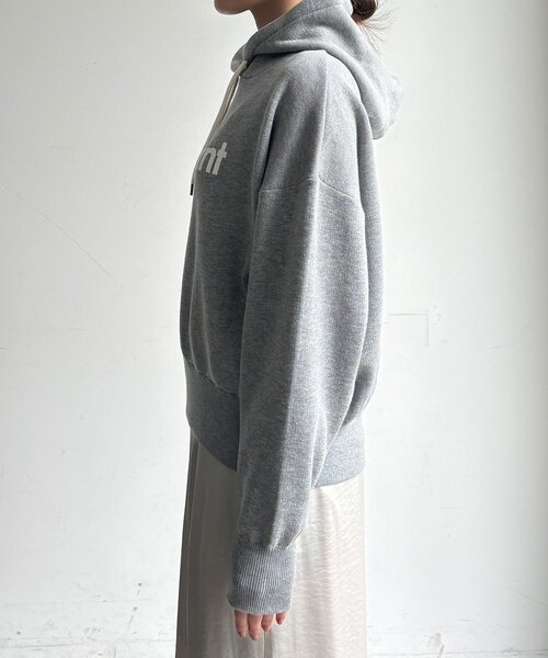DouDou(ドゥドゥ)の「【WEB限定】スウェットライクロゴパーカー(Tシャツ/カットソー・レディース・ブラウン/グレー/アイボリー・FREE)」の7枚目の写真