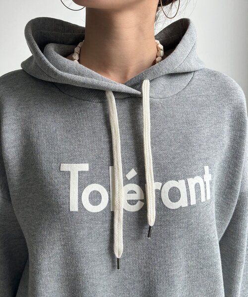 DouDou(ドゥドゥ)の「【WEB限定】スウェットライクロゴパーカー(Tシャツ/カットソー・レディース・ブラウン/グレー/アイボリー・FREE)」の9枚目の写真
