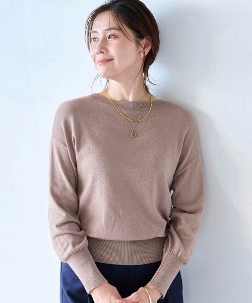 StyleNote(スタイルノート)の「制服のように着られるオフィスニット【乾燥機OK】(ニット/セーター・レディース・ブラック/ネイビー/グレー/モカ・L/M/S)」の1枚目の写真
