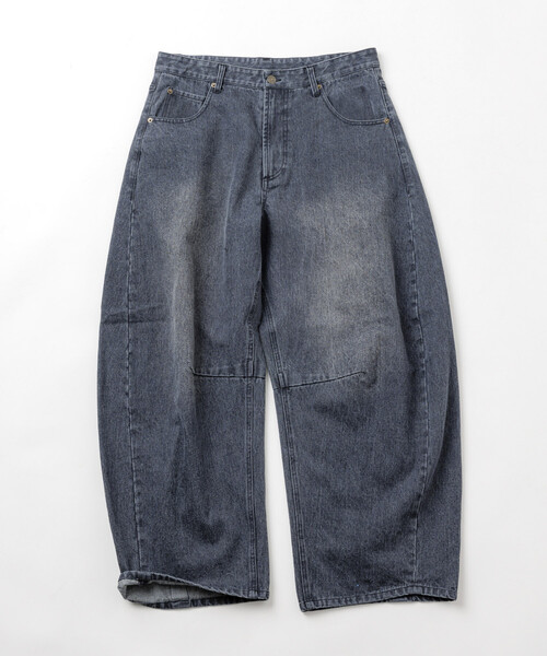 FREAK'S STORE(フリークスストア)の「ワイドシルエット カーブデニムパンツ ワンウォッシュ(デニムパンツ・メンズ・ライトグレー/ブルー/ネイビー/ブラック・MEDIUM/SMALL/LARGE)」の10枚目の写真