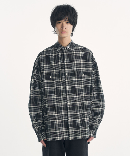 VICTIM（ヴィクティム）の「VICTIM ヴィクティム / BIG CHECK SHIRT ビッグシルエットチェックシャツ / VTM-26-S-109（シャツ/ブラウス・メンズ・ブラック/ネイビー・1/2/3）」の9枚目の写真